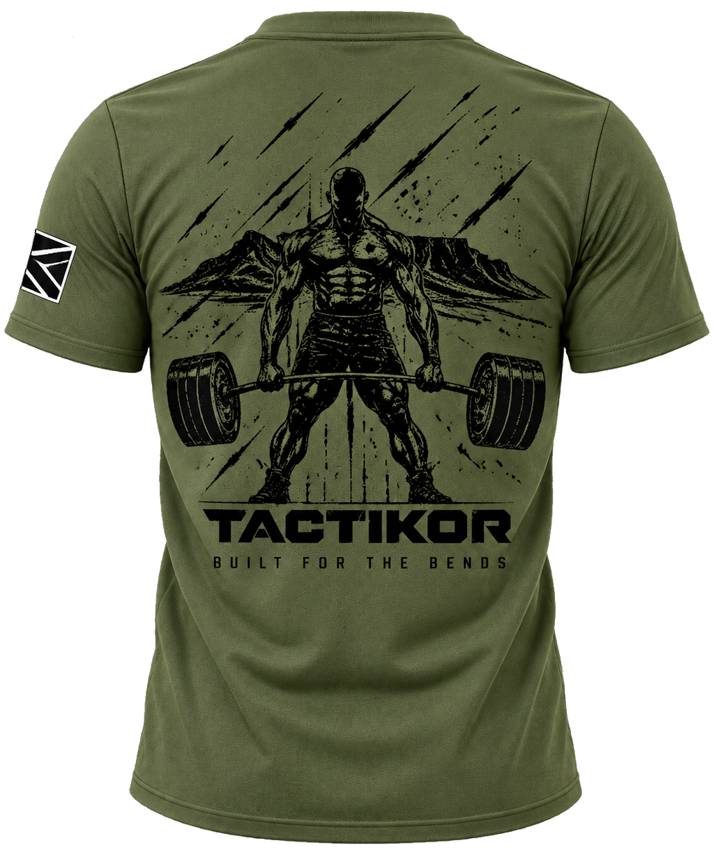 TactiKor 185G Gym Division Performance T-Shirt - Olive back view