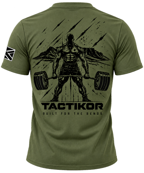 TactiKor 185G Gym Division Performance T-Shirt - Olive back view