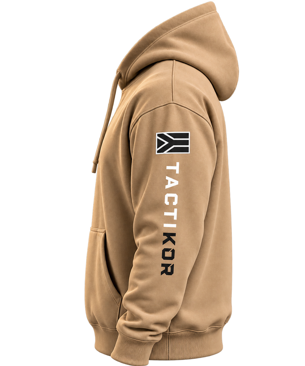 TactiKor 280G Tactical Hoodie stone colour side view