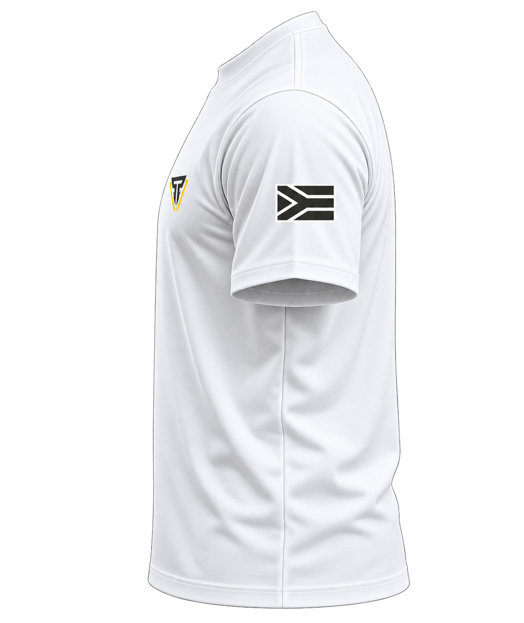 TactiKor Gym Division white performance shirt front view