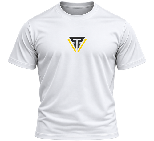 TactiKor Gym Division white performance shirt side view with South African sleeve detail